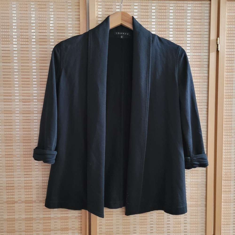 Theory Ashby Open Front Cotton Cardigan